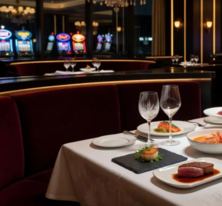 Menu dégustation gastronomique mis en scène dans une ambiance de casino chic